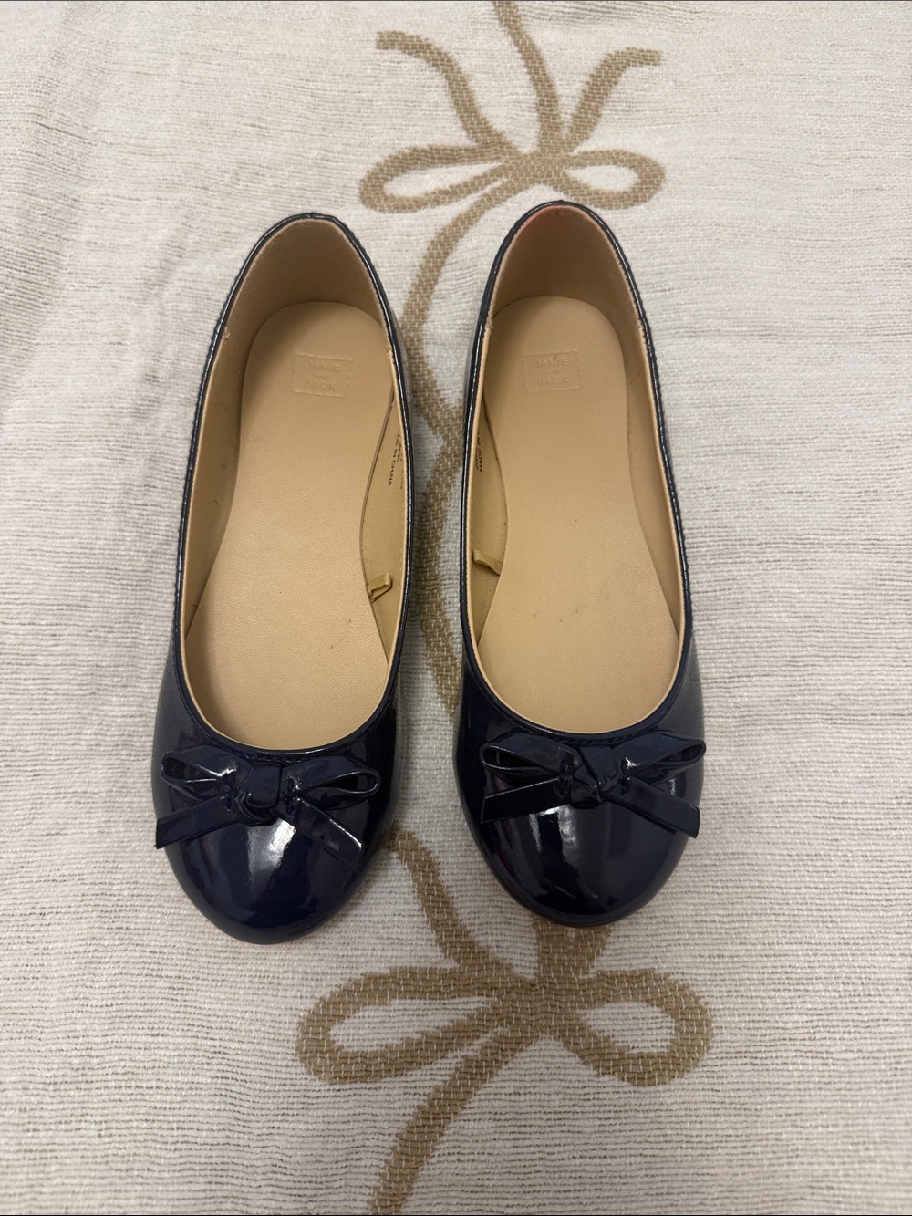 Janie and Jack Navy Patent Bow Ballet Flats